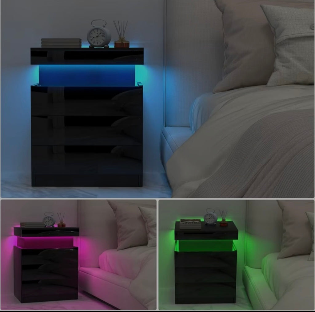 Vynolux™ Smart LED Nightstand - Luxury Bedroom Table with Wireless Charging